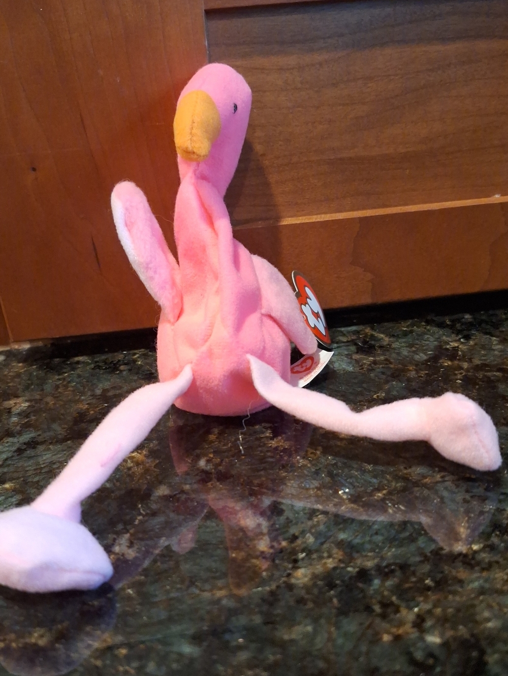 TY Pink Flamingo Plush Mcdonalds Happy Meal Prize - Teenie Beanie. With Tags